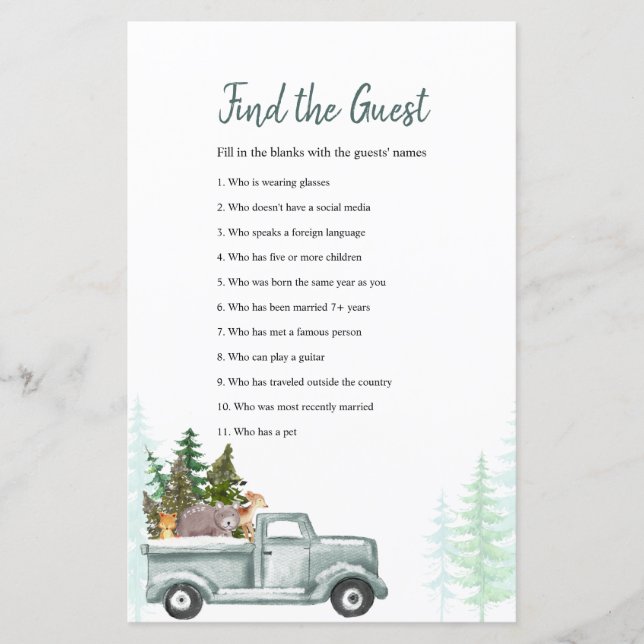 Winter Woodland Animals Finden Sie das Gast-Spiel (Vorderseite)