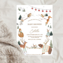 Winter Woodland Animals Forest Baby Shower