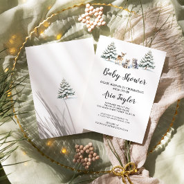 Winter Woodland Animals Kinderdusche Einladung