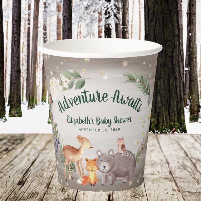 Winter Woodland Animals Kinderdusche Pappbecher (Von Creator hochgeladen)
