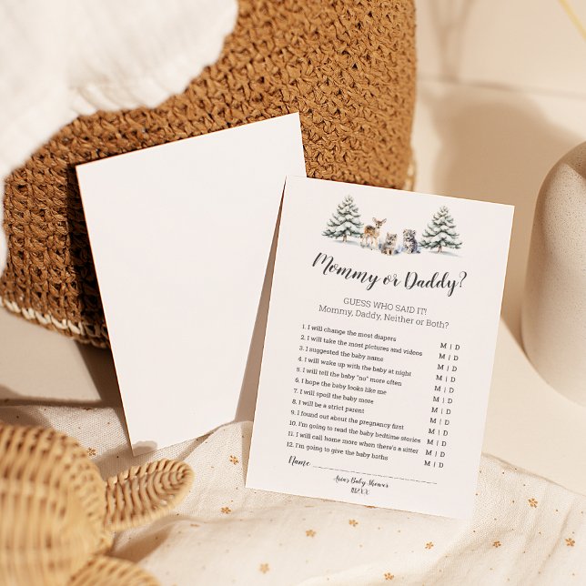 Winter Woodland Animals Shower Mommy oder Daddy Ga Flyer (Von Creator hochgeladen)