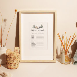 Winter Woodland Animes "Baby Word Scramble" Spiel Flyer