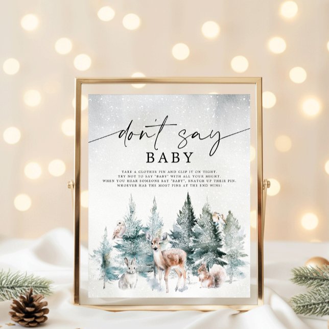 Winter Woodland Baby Cold Outside Sage nicht Baby Poster (Von Creator hochgeladen)