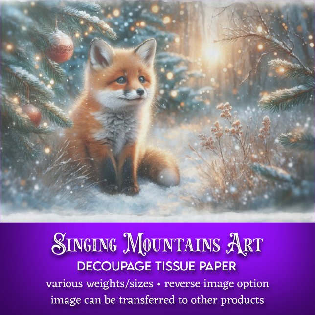 Winter Woodland Baby Fox Kunsthandwerk Seidenpapier (Von Creator hochgeladen)