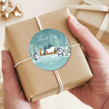 Winter Woodland Baby mit kalter Außendusche