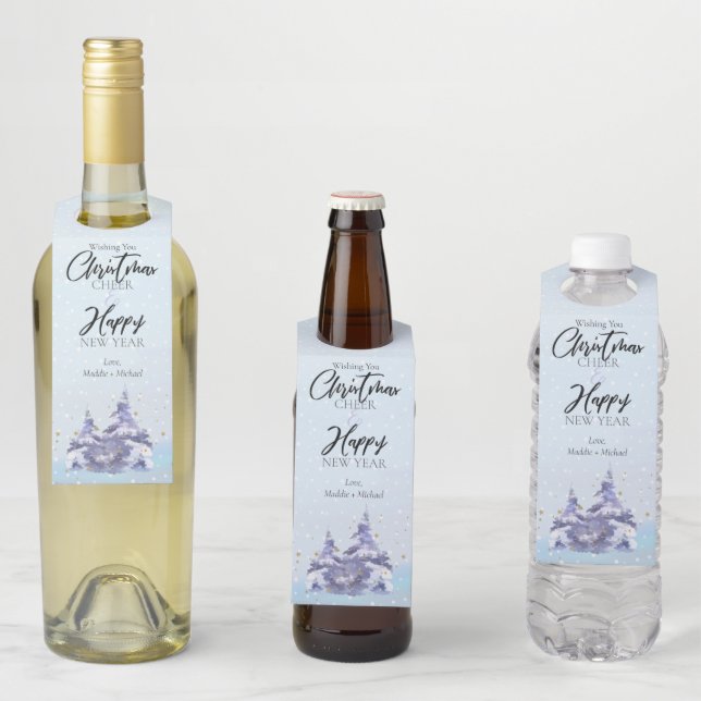 Winter Woodland Christmas Bottle Hanger Tag 🎁 Flaschenanhänger (Beispiel)