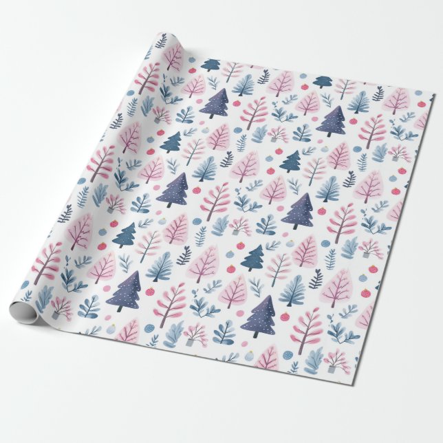 "Winter Woodland Elegance Pattern" Geschenkpapier (Ungerollt)