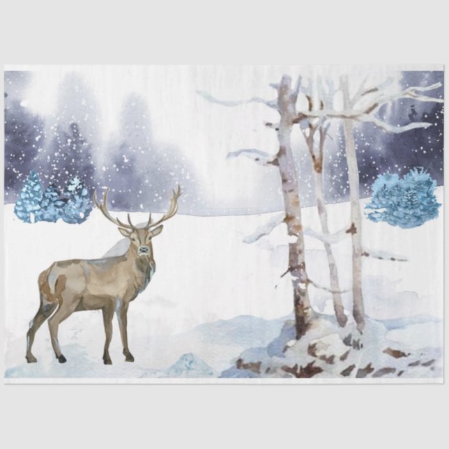 Winter Woodland Emphemera Serie Design 1 Seidenpapier (Vorderseite)
