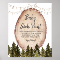Winter Woodland Forest Baby Socke Hoster Poster