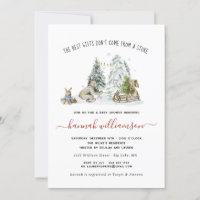 Winter Woodland Forest Kinderdusche Einladung