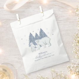 Winter Woodland Forest Polar Bear Baby Shower Geschenktütchen
