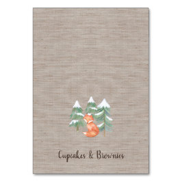 Winter Woodland Fox Buffet Food Labels Tischnummer