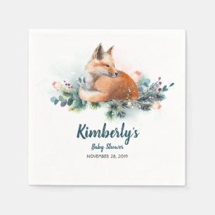 Winter Woodland Fox Kinderdusche Serviette
