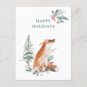 Winter Woodland Fox Weihnachten Neues Jahr Postkarte