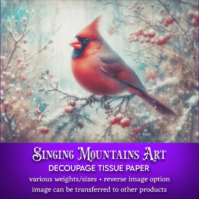 Winter Woodland Kardinal Decoupage Seidenpapier (Von Creator hochgeladen)