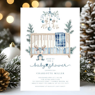 Winter Woodland Kinderdusche Einladung