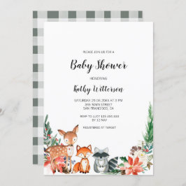 Winter Woodland Kinderdusche Einladung