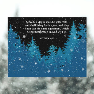 Winter Woodland Matthew KJV Verse Weihnachten