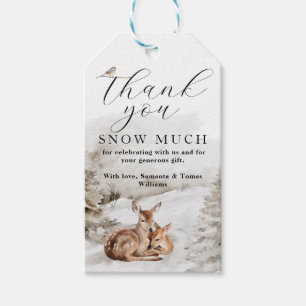 Winter Woodland Oh Deer Theme Baby Boy Dusche Geschenkanhänger