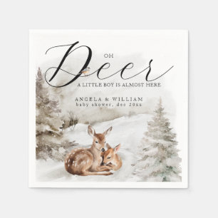 Winter Woodland Oh Deer Theme Baby Boy Dusche Serviette