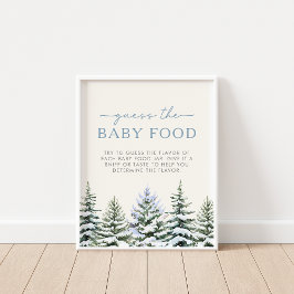 Winter Woodland Raten Sie das Baby Food Game Schil Poster