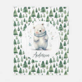 Winter Woodland Teddy Bärenname Fleecedecke