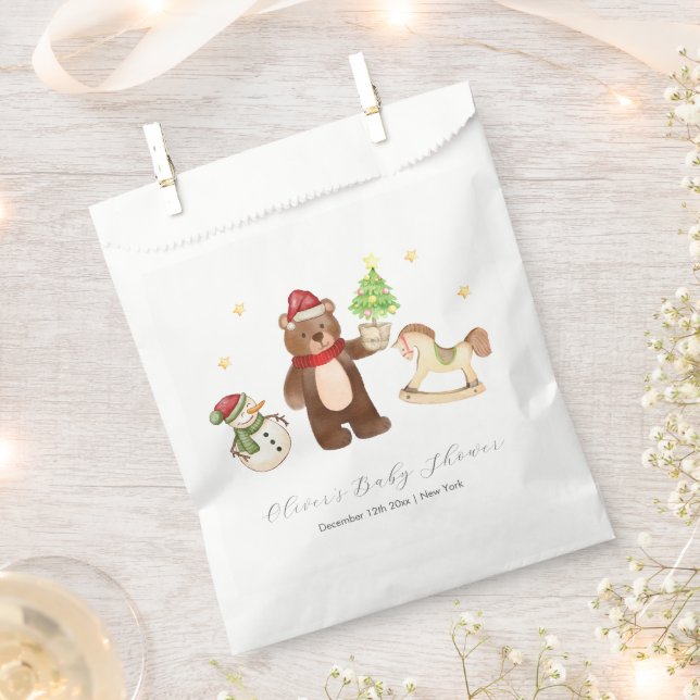 Winter Woodland Teddy Bear Snowman Baby Shower Geschenktütchen (Ausgeschnitten)
