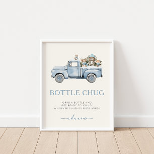 Winter Woodland Tiere Flasche Game-Zeichen Poster