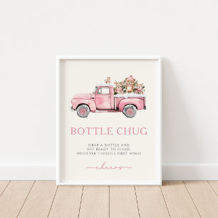 Winter Woodland Tiere Flasche Game-Zeichen Poster