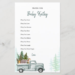 Winter Woodland Tiere Gebete für Kinderkarte