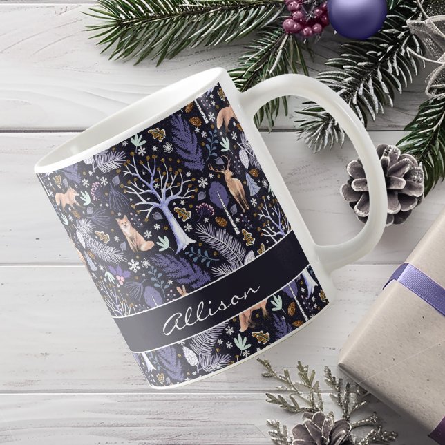Winter Woodland Violet/Gold ID785 Kaffeetasse (Von Creator hochgeladen)