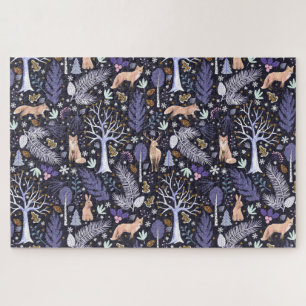 Winter Woodland Violet/Gold ID785 Puzzle