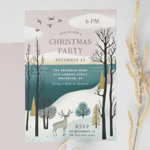 Winter Woodland Weihnachtsfest Party   Nordischer  Einladung