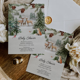 Winter Woodland Wonderland Baby Dusche Einladung