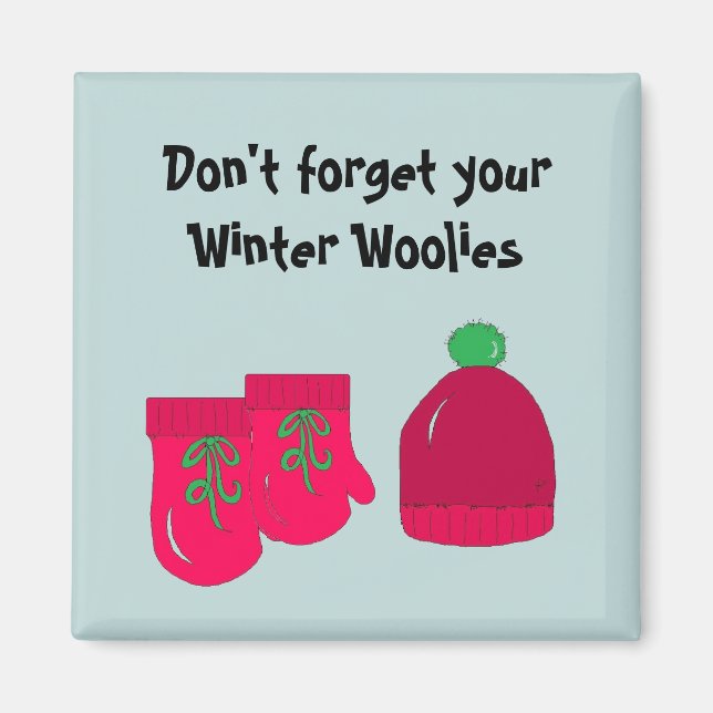 Winter Woolis - Mitten und Toque Magnet (Vorne)