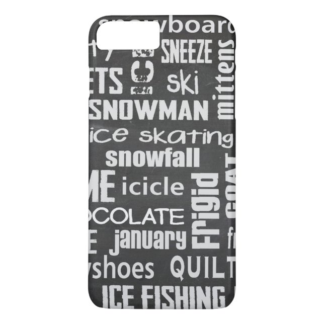 Winter Word Cloud Case-Mate iPhone Hülle (Rückseite)