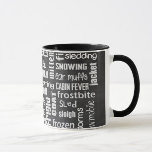 Winter Word Cloud-Collage Tasse