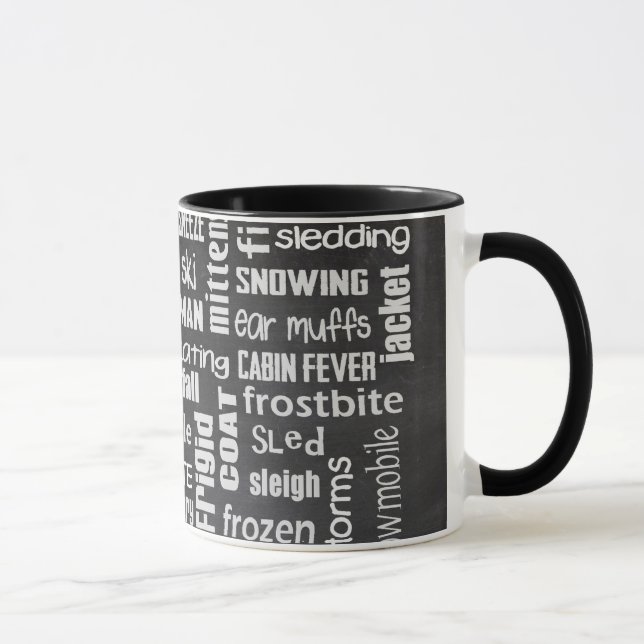 Winter Word Cloud-Collage Tasse (Rechts)