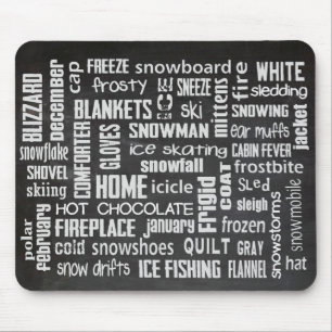 Winter Word Collage Mousepad