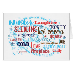 Winter-Wort-Typografie-Wortlaut Lustige Süße Karte