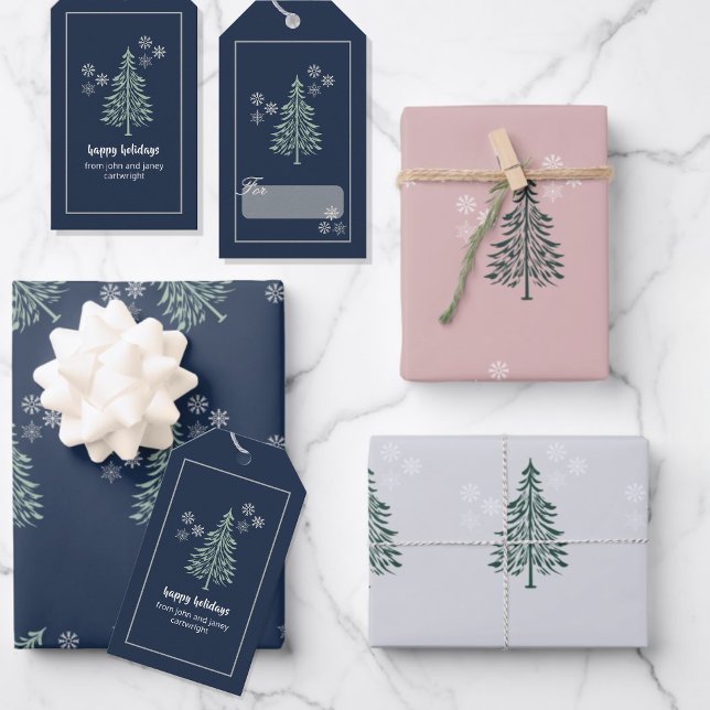 Winter Wrapping Paper Set - Evergreen Trees & Snow Geschenkpapier Set (Von Creator hochgeladen)