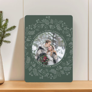 Winter Wreath Holiday Foto Card Feiertagskarte