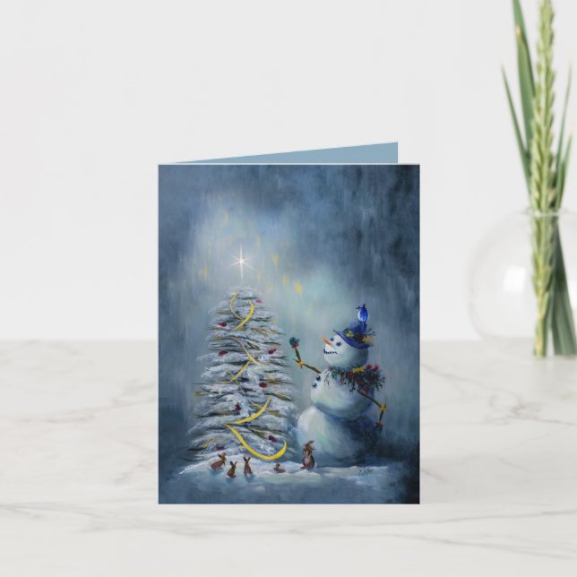 Winter Wunder - handgemalt Karte (Vorderseite)