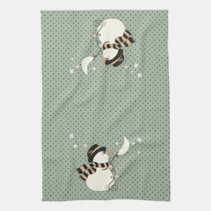 Winter-Wunder-Schneemann Küchentuch