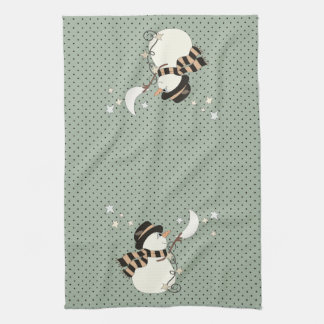 Winter-Wunder-Schneemann Küchentuch