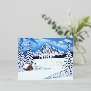 Winter-Wunder-Silberfolie-Weihnachtspostkarte Folien Feiertagspostkarte