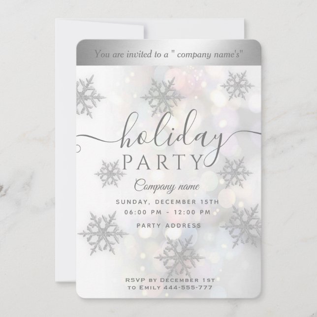 Winter Wunderland Corporate Holiday Party Invitati Einladung (Vorderseite)