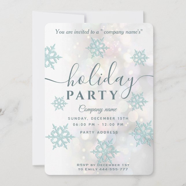 Winter Wunderland Corporate Holiday Party Invitati Einladung (Vorderseite)
