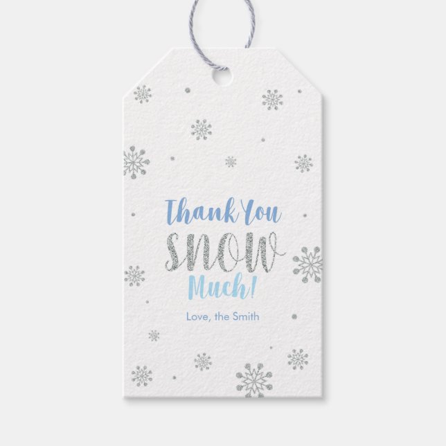 Winter Wunderland Danke Schnee viel Gefallen Tag Geschenkanhänger (Vorderseite)