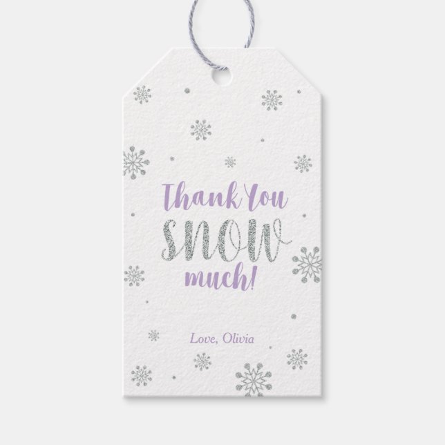 Winter Wunderland Danke Schnee viel Gefallen Tag Geschenkanhänger (Vorderseite)